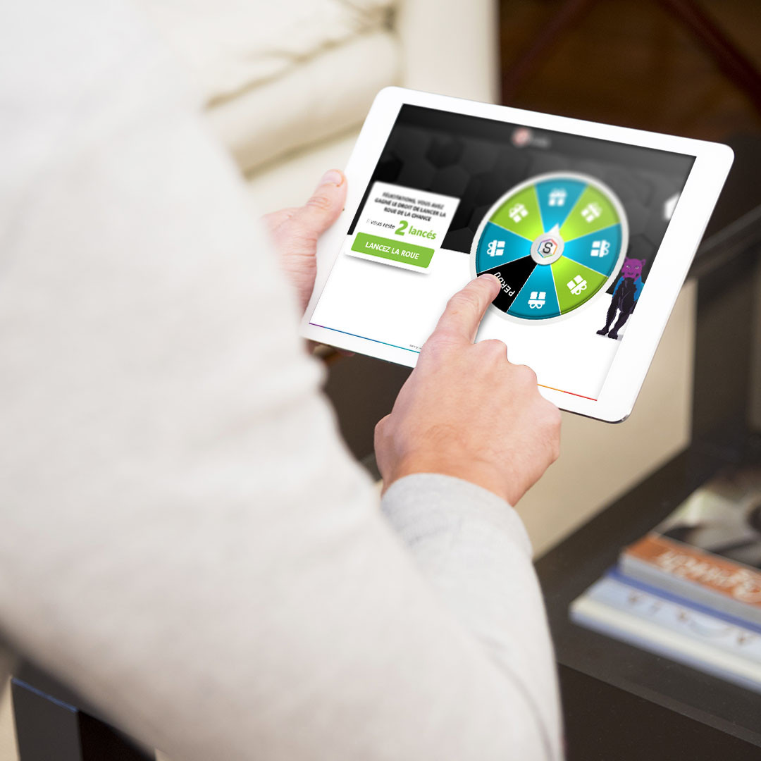 Visuel de la roue de la chance utilisée en campagne marketing digitale
